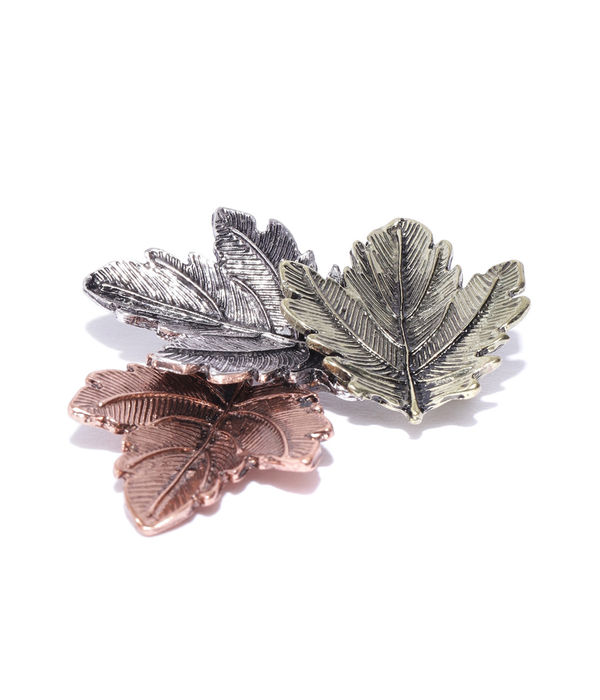 YouBella Jewellery Latest Stylish Crystal Unisex Leaf Brooch for Women/Girls/Men (Silver)